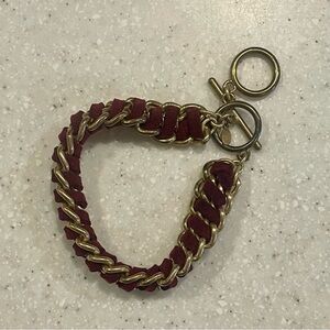 Premier Designs Gold and Burgundy Chain Bracelet